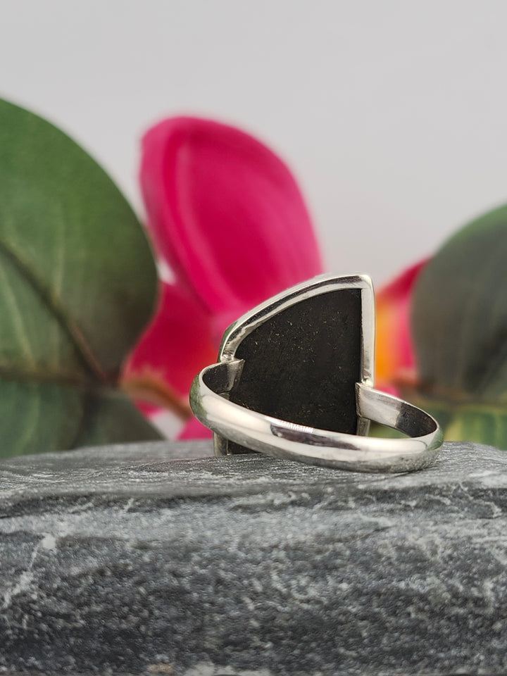 Titanium Druzy 925 Sterling Silver Ring Size 11