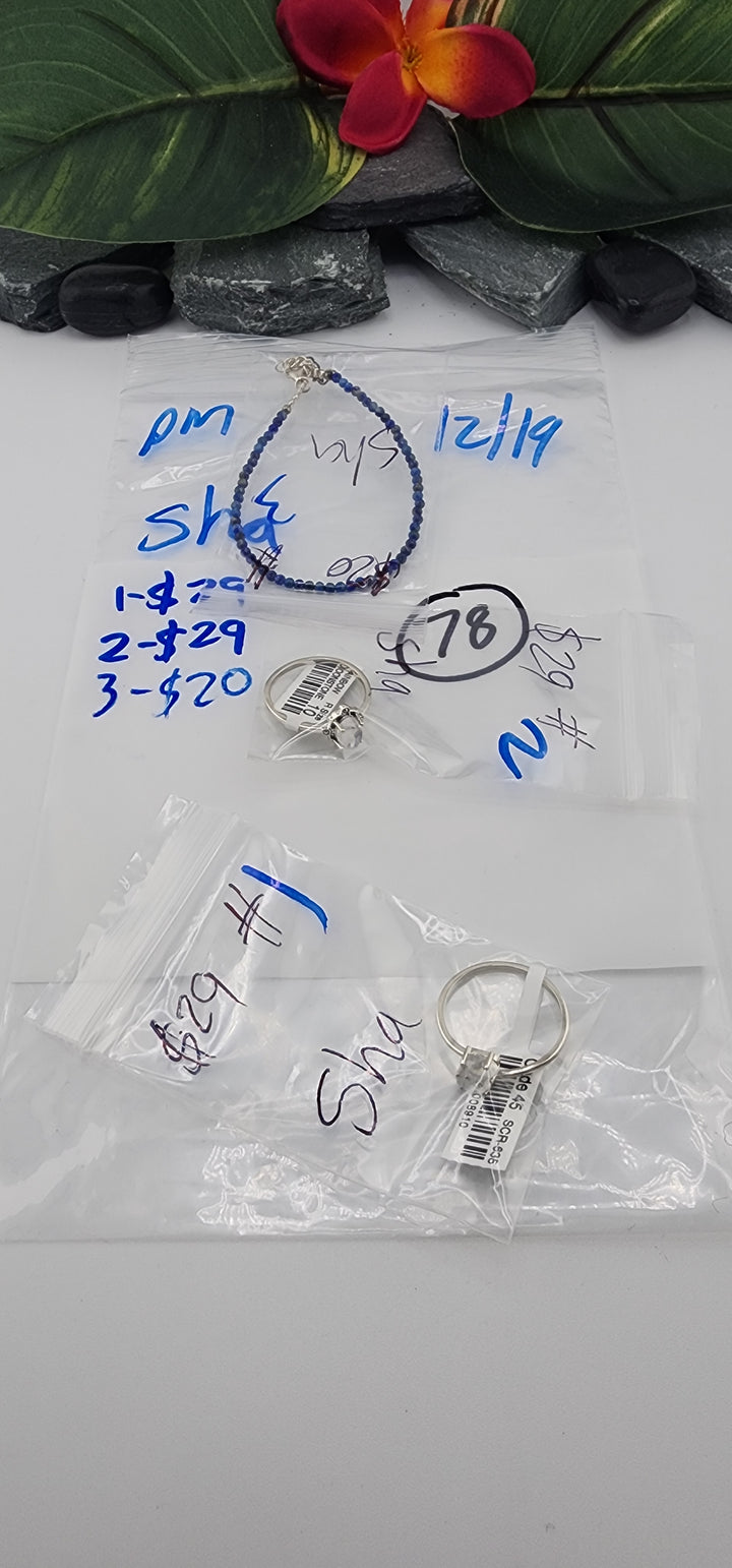 PM SHOW 48HR - RESERVED FOR: Sha - 12/19/2025 tiktok Live Show - 3 Sterling Silver Items