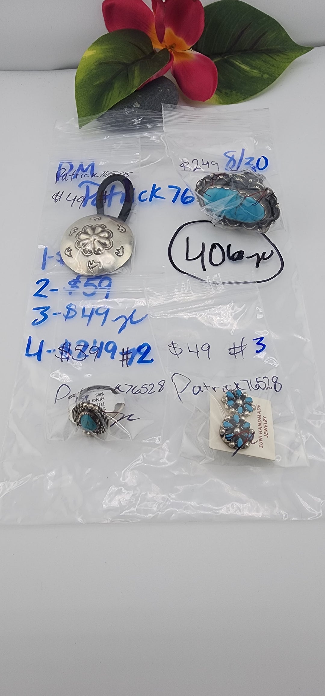 PM SHOW 48HR - RESERVED FOR: Patrick76528 - 8/30/2025 FL tiktok Live Show - 4 Sterling Silver Items