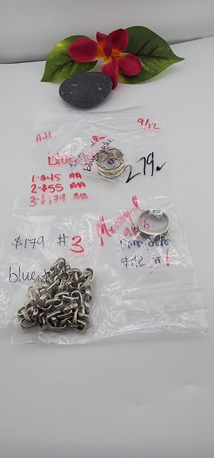 AM SHOW 48HR - RESERVED FOR: blue jade - 9/12/2025 FL tiktok Live Show - 3 Sterling Silver Items