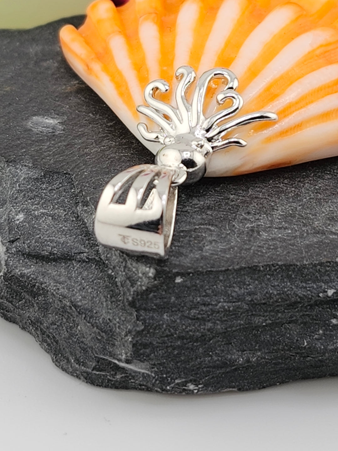 Carved Spiny Oyster Sea Shell Pendant