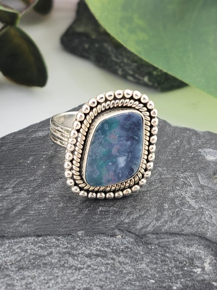 Australian Opal Doublet and 925 Sterling Silver Ring - Size 7.25