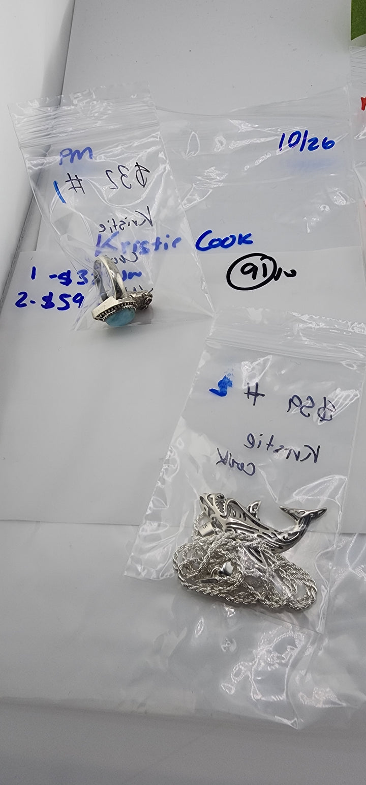 PM SHOW 48HR - RESERVED FOR:  Kristie Cook- 10/26/2025 FL tiktok Live Show -2  Sterling Silver Items