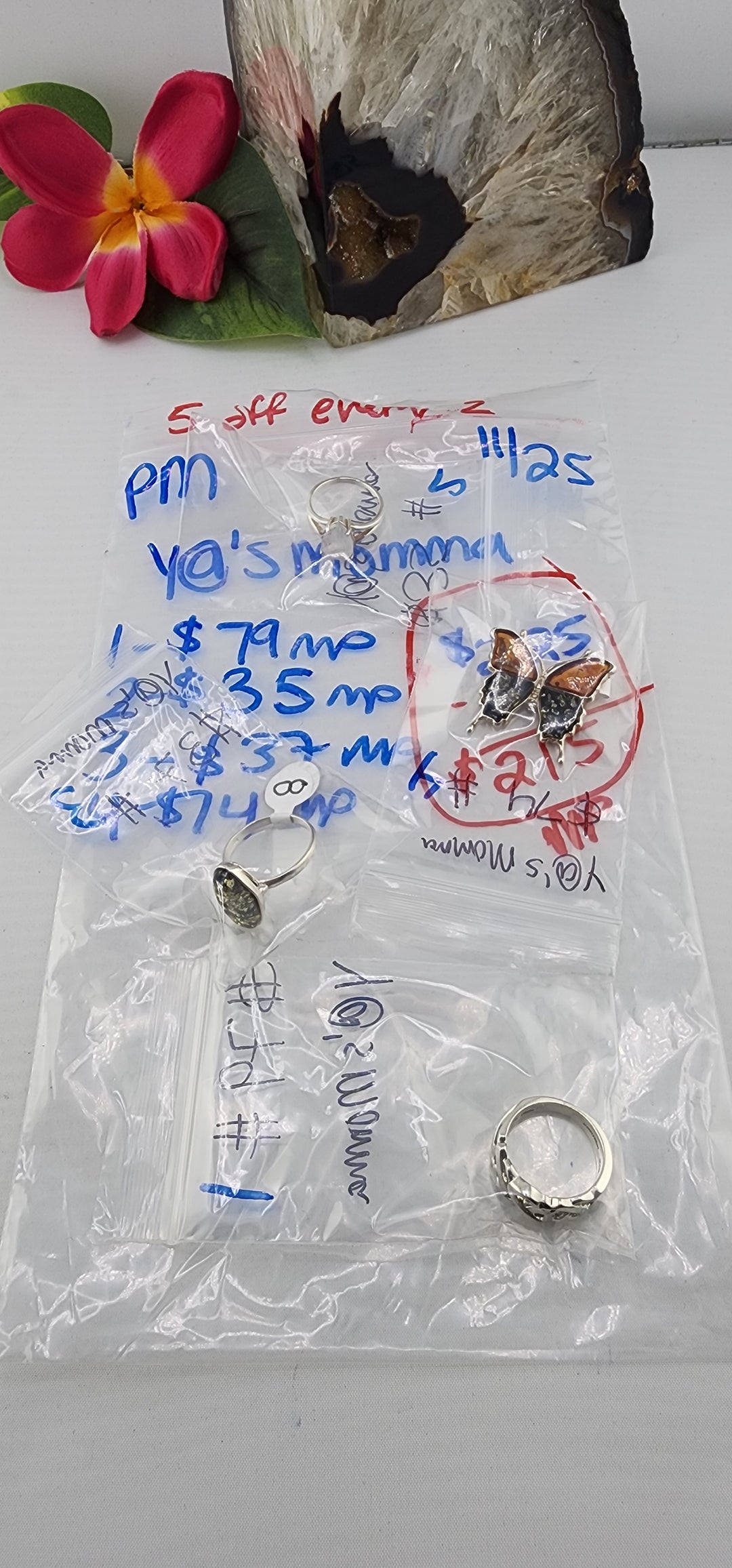 PM SHOW 48HR - RESERVED FOR: y@'s momma  - 11/25/2025 tiktok Live Show - 4 Sterling Silver Items