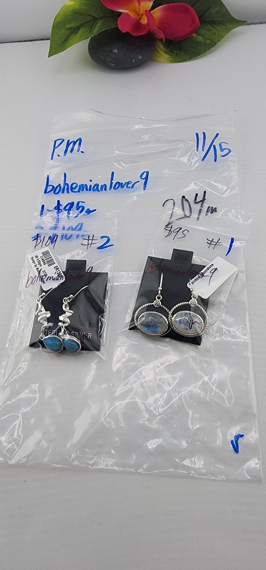 PM SHOW 48HR - RESERVED FOR: bohemianlover9 - 11/15/2025 tiktok Live Show - 2 Sterling Silver Items