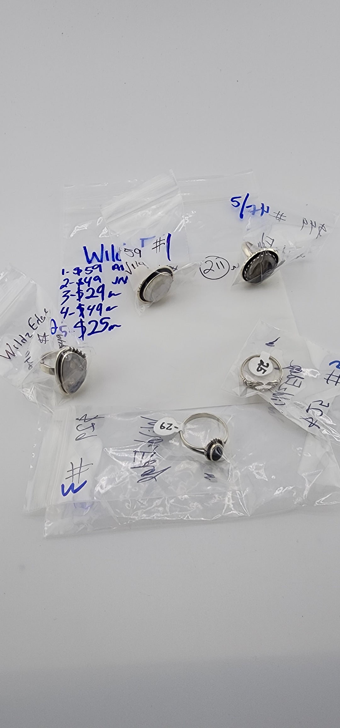 RESERVED FOR: WildzEdge  - 5/7/2025 tiktok Live Show - 5 Sterling Silver Items