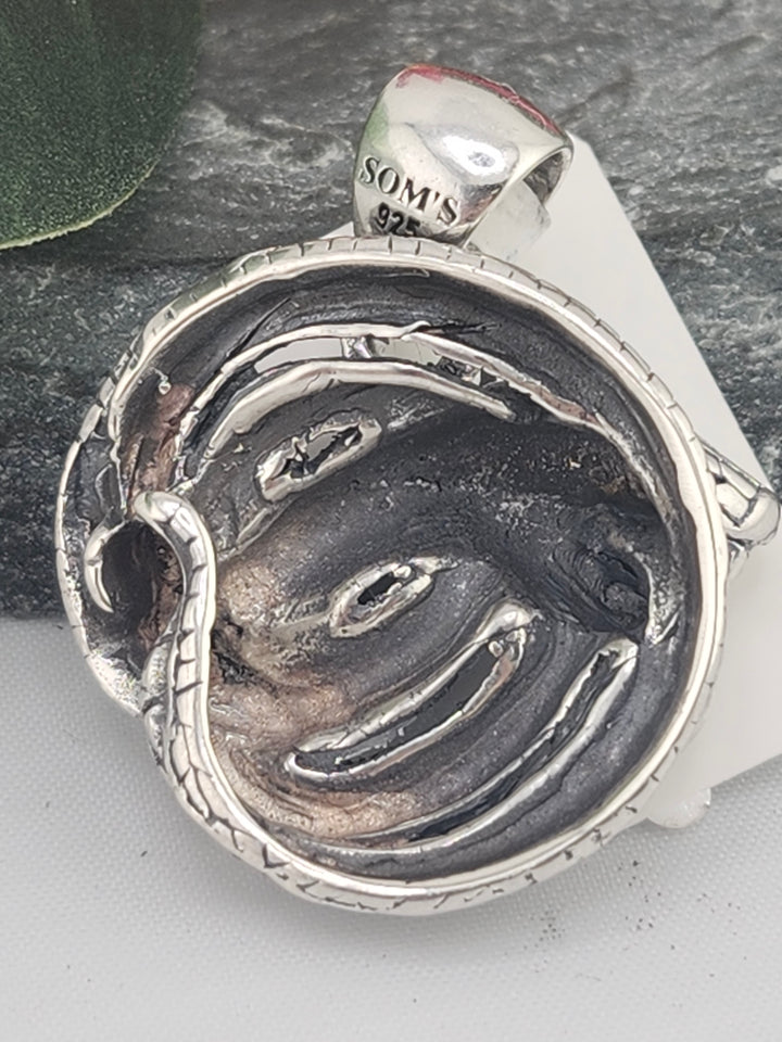 Designer SOMS 925 Sterling Silver Snake Pendant