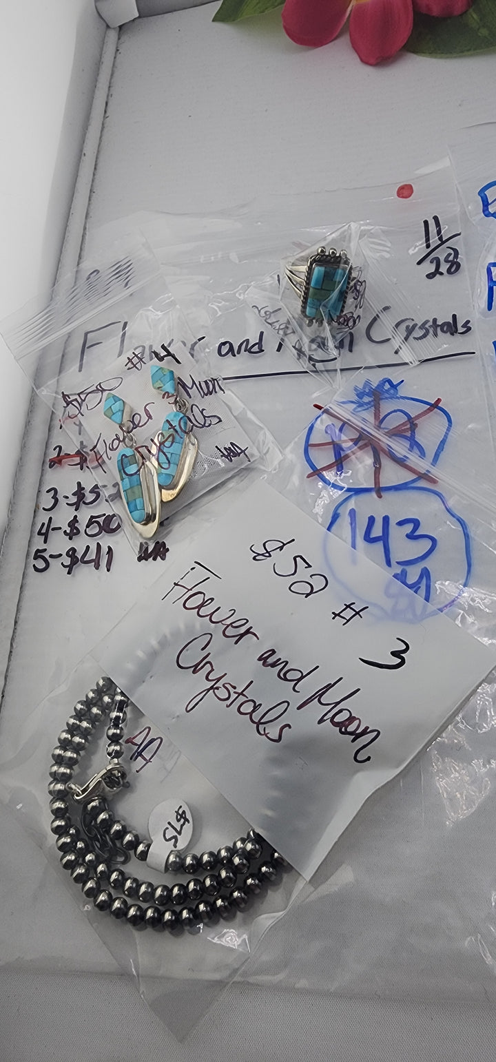 PM SHOW 48HR - RESERVED FOR: Flower & Moon Crystals - 11/28/2025 tiktok Live Show - 3 Sterling Silver Items