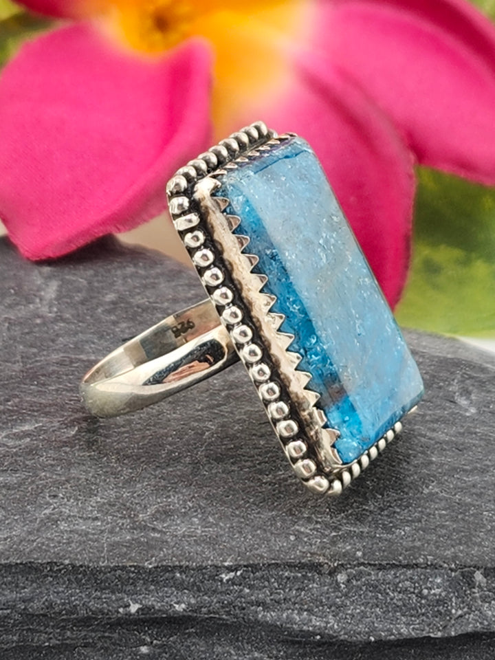 Apatite & 925 Sterling Silver Ring Size 7