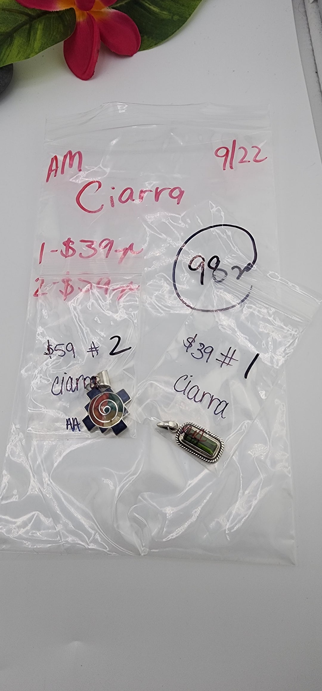 AM SHOW 48HR - RESERVED FOR: Ciarra - 9/22/2025 FL tiktok Live Show - 2 Sterling Silver Items