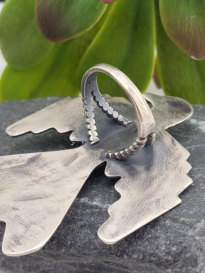 Sterling Thunderbird Turquoise and Queen Conch Ring