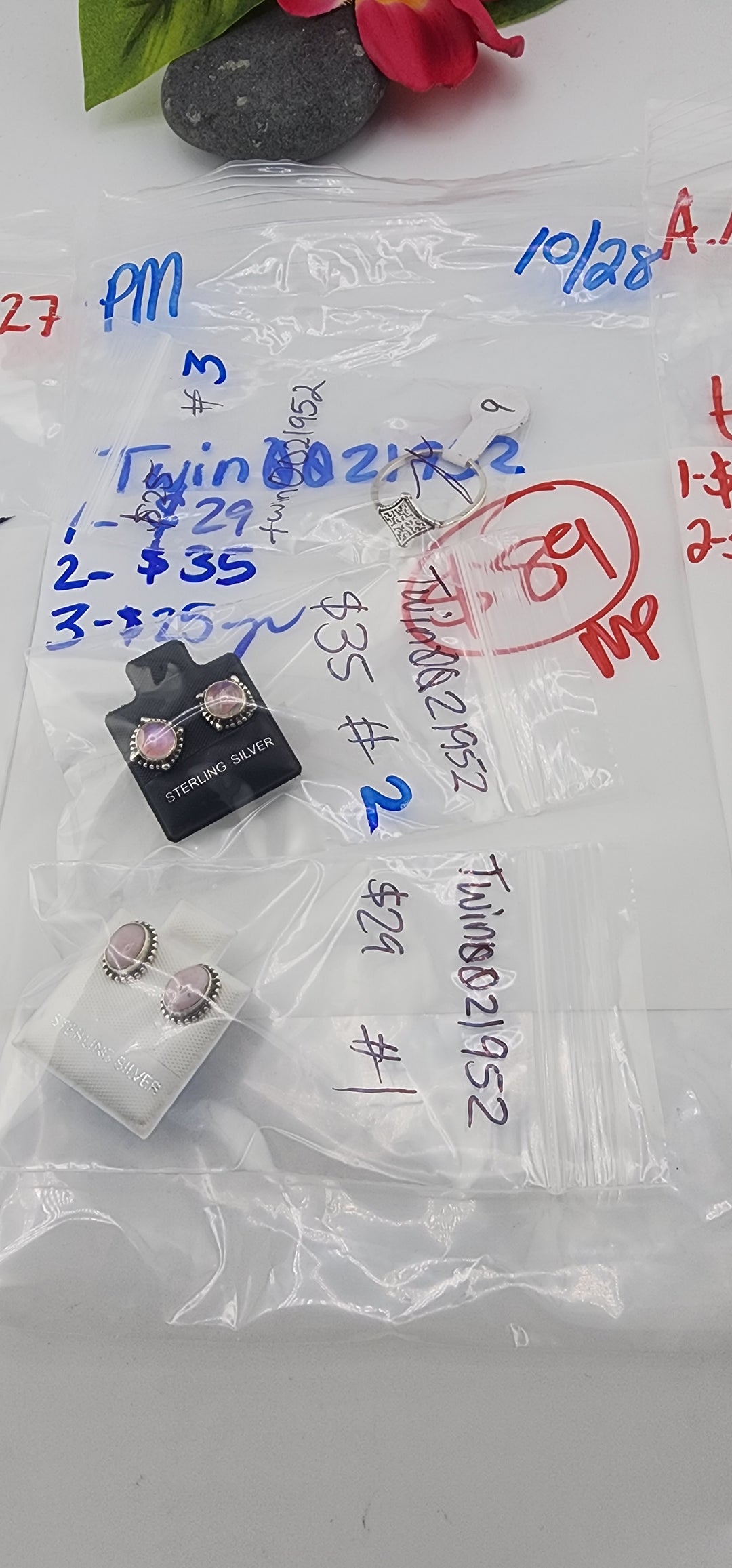 PM SHOW 48HR - RESERVED FOR: Twin0021952 - 10/28/2025 FL tiktok Live Show - 3 Sterling Silver Items