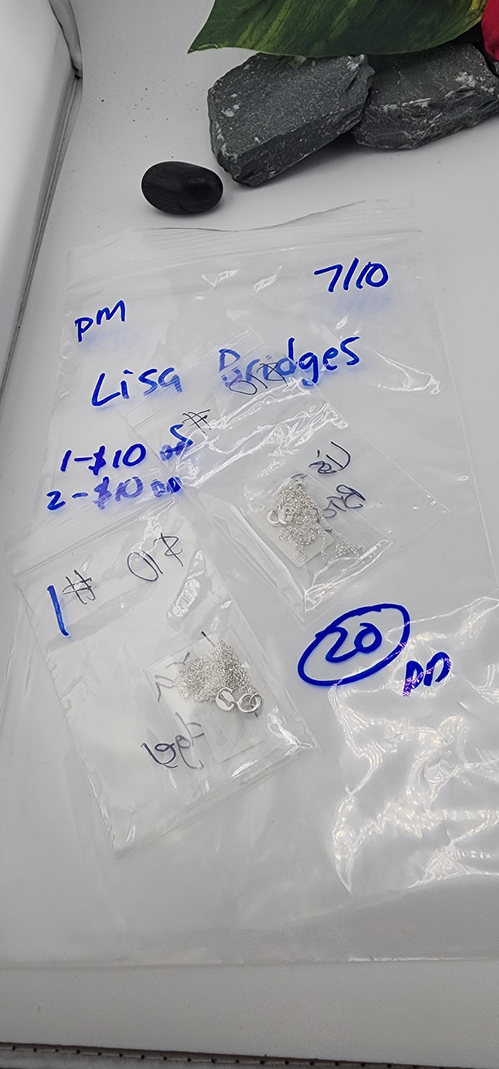 PM SHOW 48HR - RESERVED FOR: Lisa Bridges - 7/10/2025 FL tiktok Live Show - 2 Sterling Silver Items