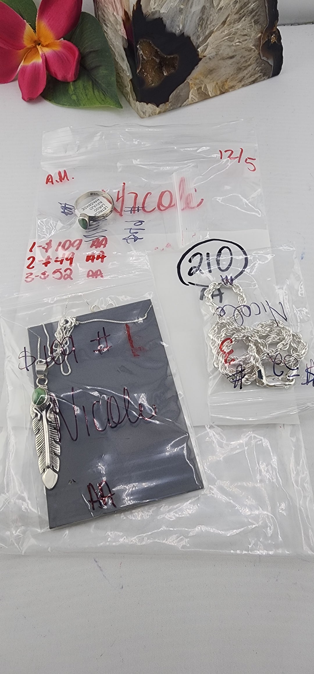 AM SHOW 48HR RESERVED FOR: Nicole - 12/5/2025 FL tiktok Live Show - 3 Sterling Silver Items