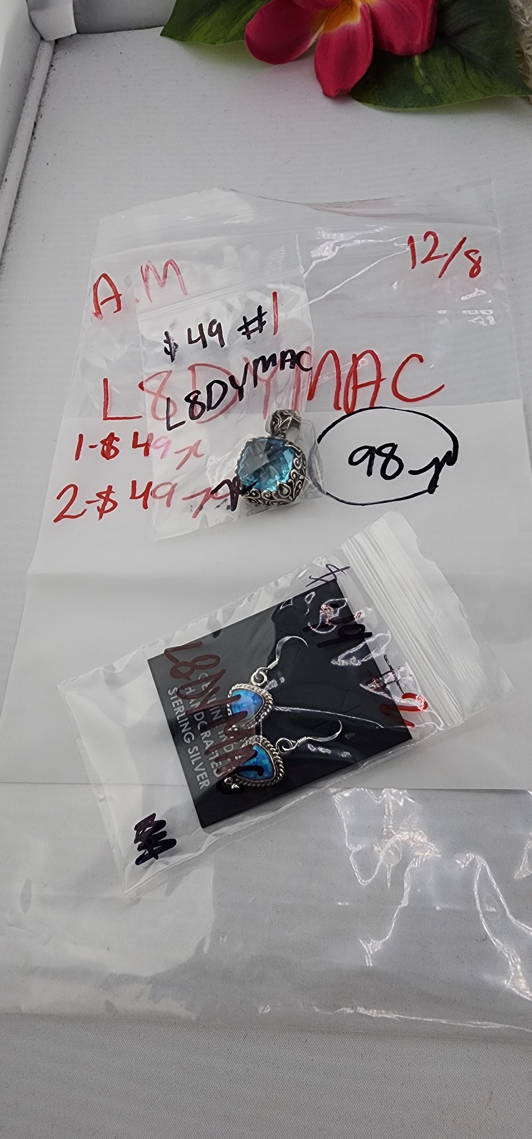 AM SHOW 48HR RESERVED FOR: L8DYMAC - 12/8/2025 FL tiktok Live Show - 2 Sterling Silver Items