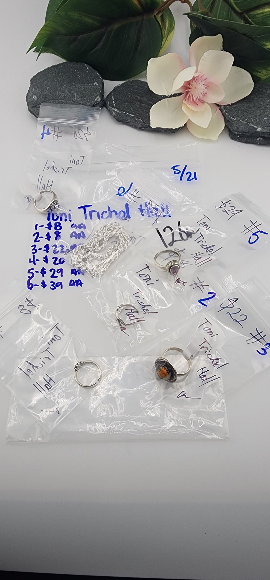 RESERVED FOR: Toni Trichel Hall- 5/21/2025 tiktok Live Show - 6 Sterling Silver Items