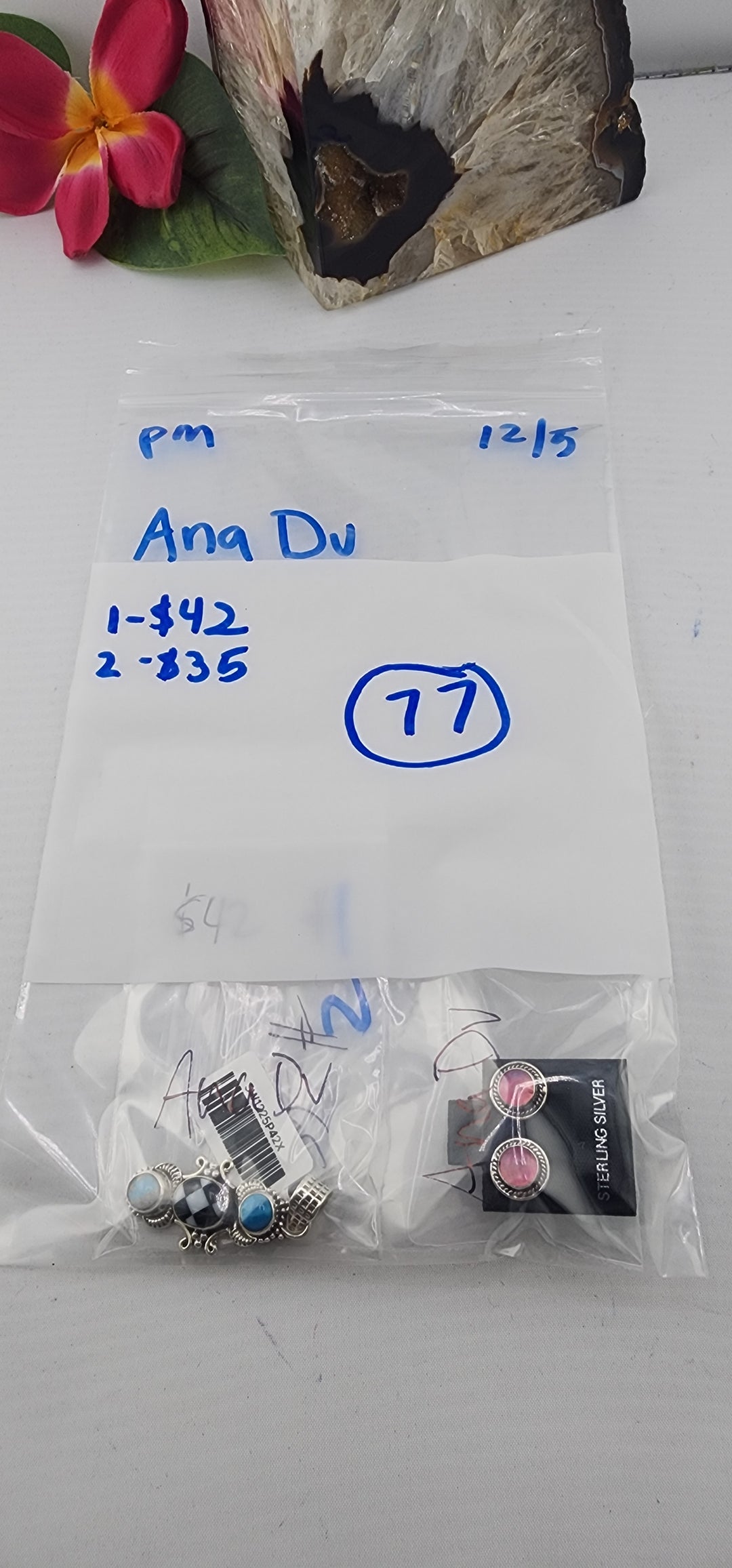PM SHOW 48HR - RESERVED FOR: AnaDV - 12/5/2025 tiktok Live Show - 2 Sterling Silver Items