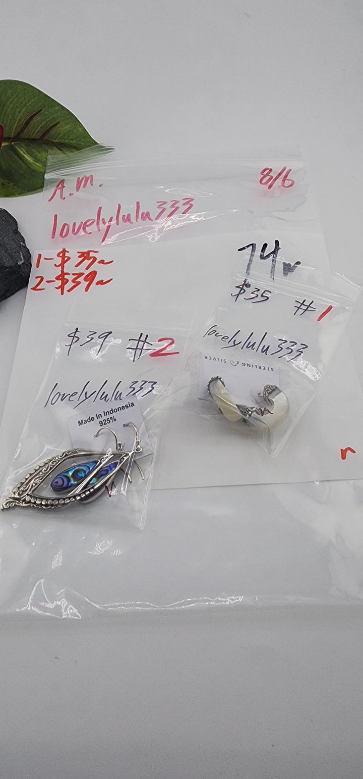 AM SHOW 48HR - RESERVED FOR: lovelylulu333 - 8/6/2025 FL tiktok Live Show - 2 Sterling Silver Items