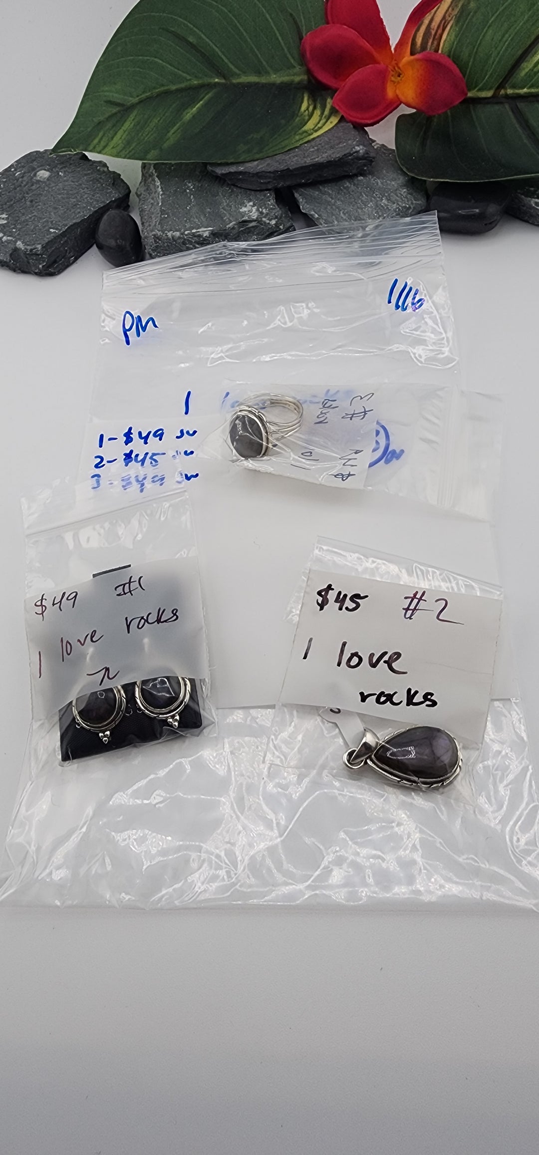 I Love Rocks - 3 925 Sterling Silver Items