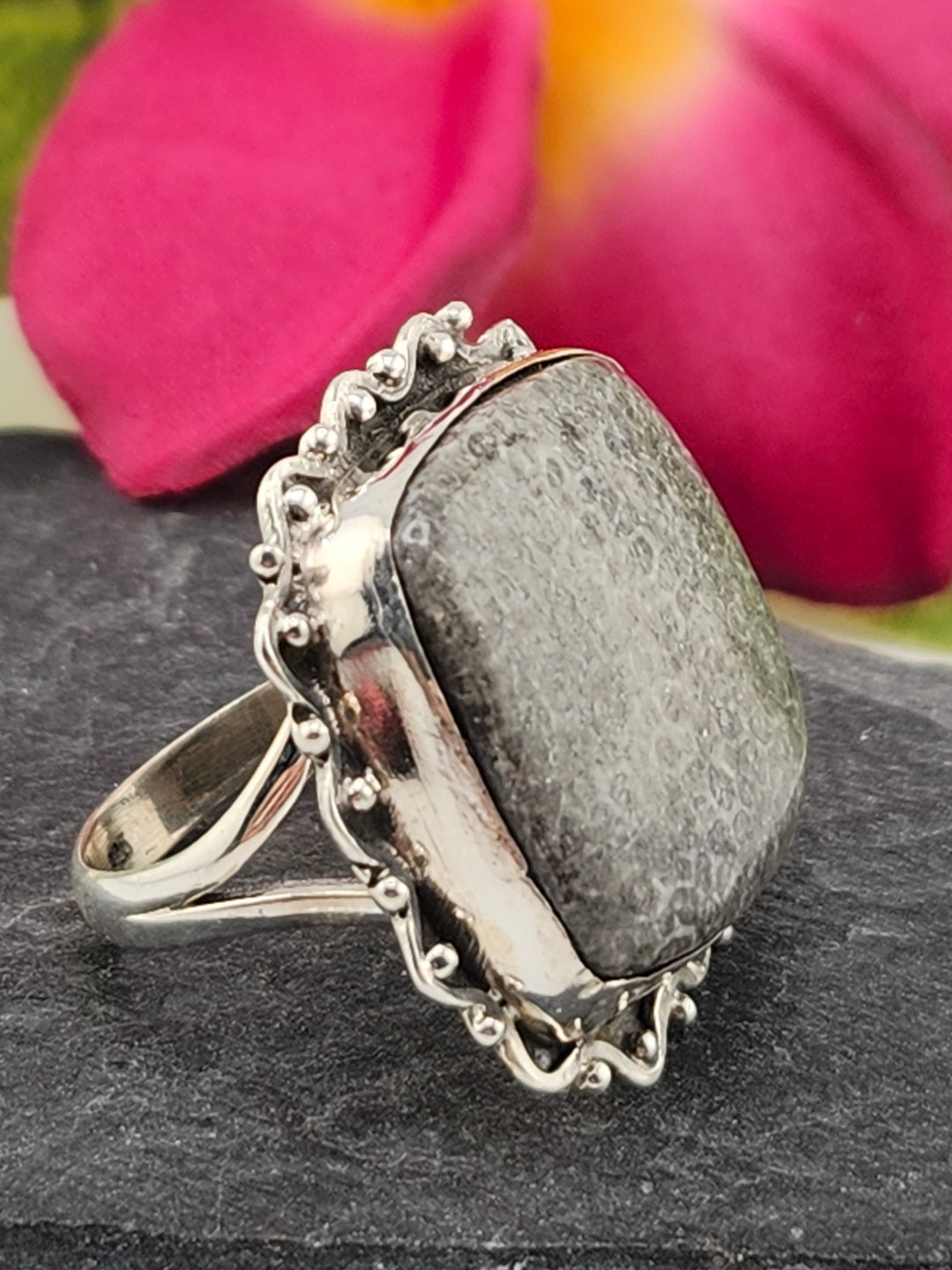 Stingray Coral Ring Size 6