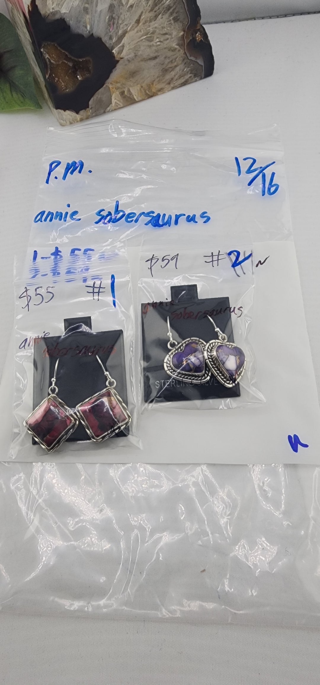 PM SHOW 48HR - RESERVED FOR: annie sobersaurus - 12/16/2025 tiktok Live Show - 2 Sterling Silver Items