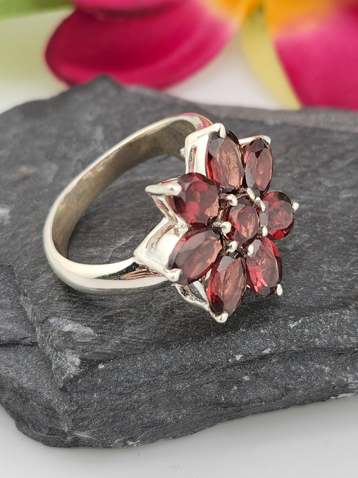 Cluster Garnet Ring Size 10