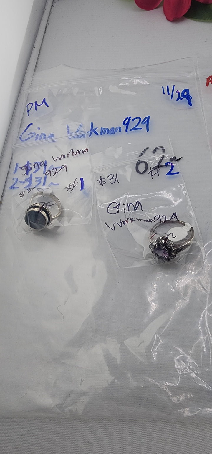PM SHOW 48HR - RESERVED FOR: Gina Workman929 - 11/29/2025 tiktok Live Show - 2 Sterling Silver Items
