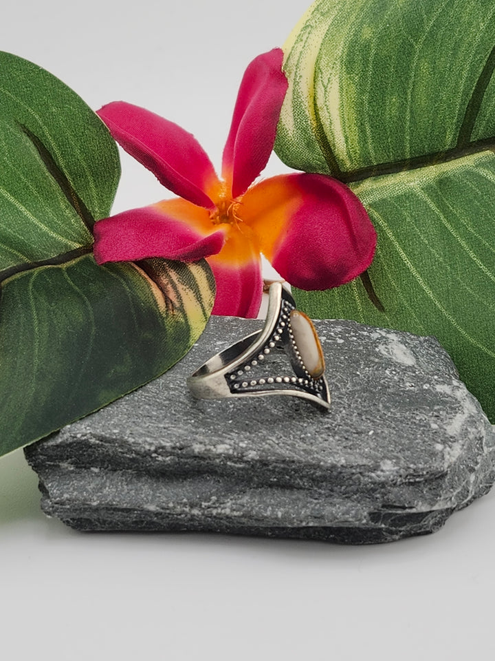 Oxidized Marquee Bumblebee Jasper Ring Size 8