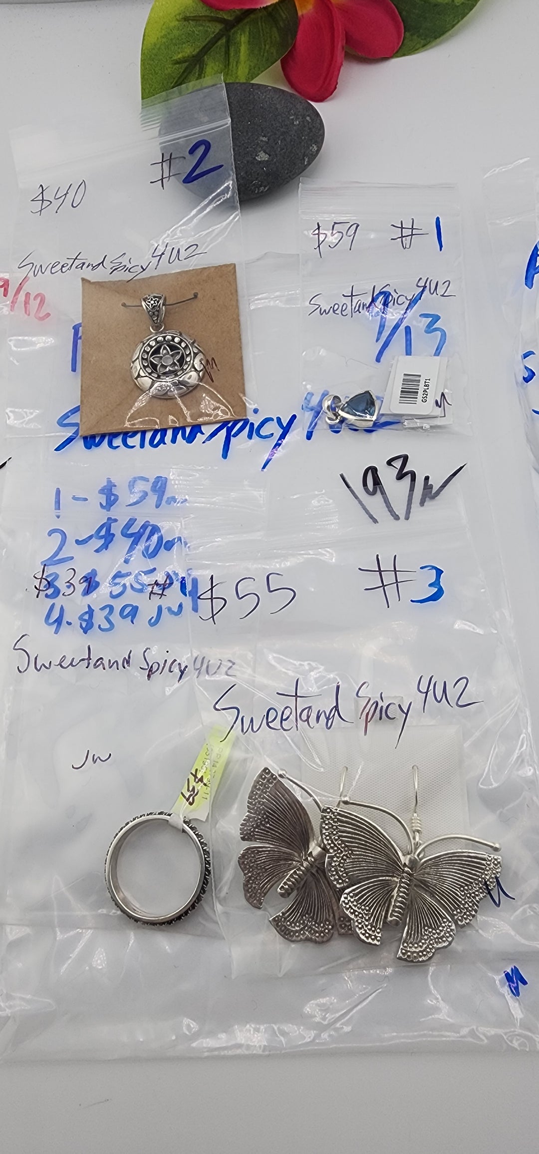 PM SHOW 48HR - RESERVED FOR: SweetandSpicy4U2 - 9/13/2025 FL tiktok Live Show - 4 Sterling Silver Items