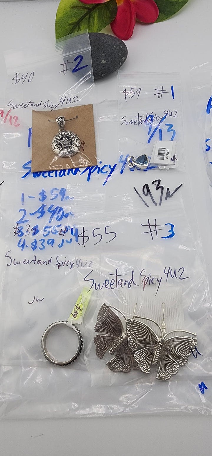 PM SHOW 48HR - RESERVED FOR: SweetandSpicy4U2 - 9/13/2025 FL tiktok Live Show - 4 Sterling Silver Items
