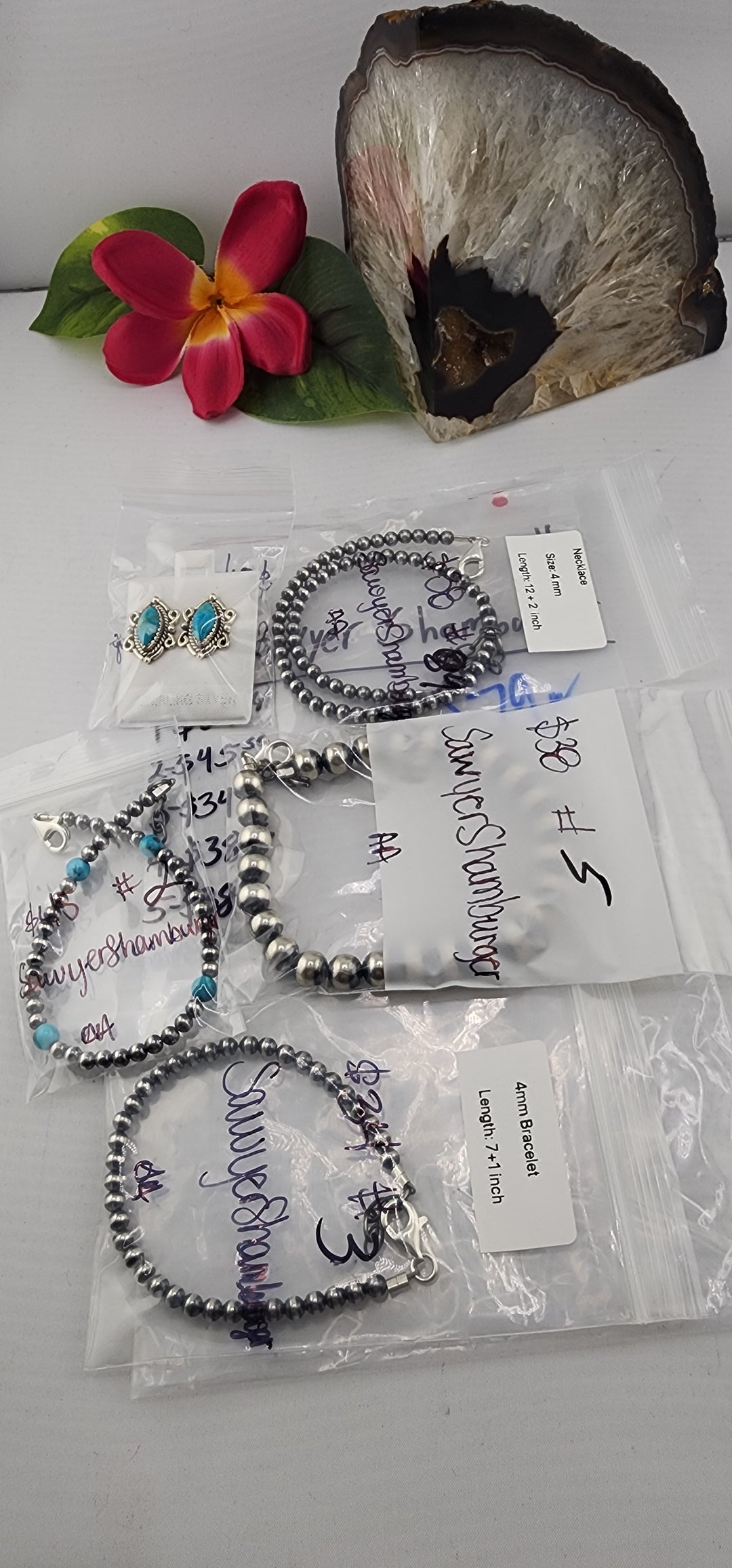 PM SHOW 48HR - RESERVED FOR: Sawyer Shamburger - 11/28/2025 tiktok Live Show - 5 Sterling Silver Items