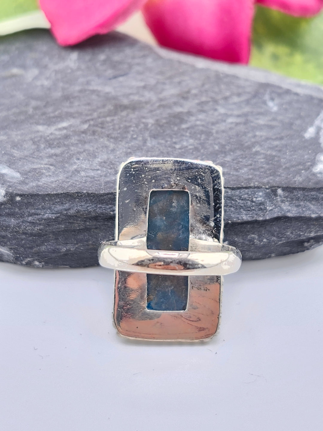Apatite & 925 Sterling Silver Ring Size 7