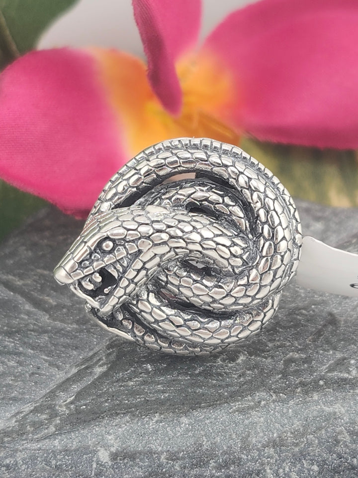 Designer SOMS 925 Sterling Silver Snake Ring - Adjustable