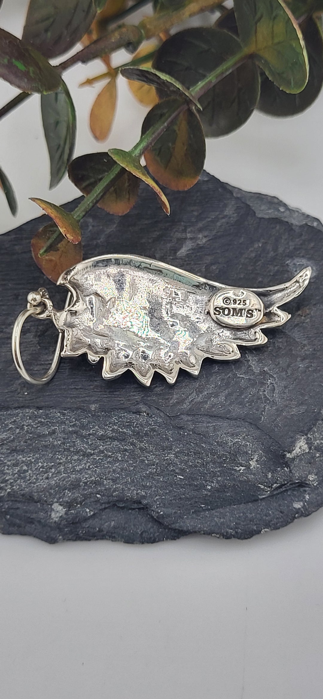 Designer SOMS 925 Sterling Silver Angel Wing Earrings