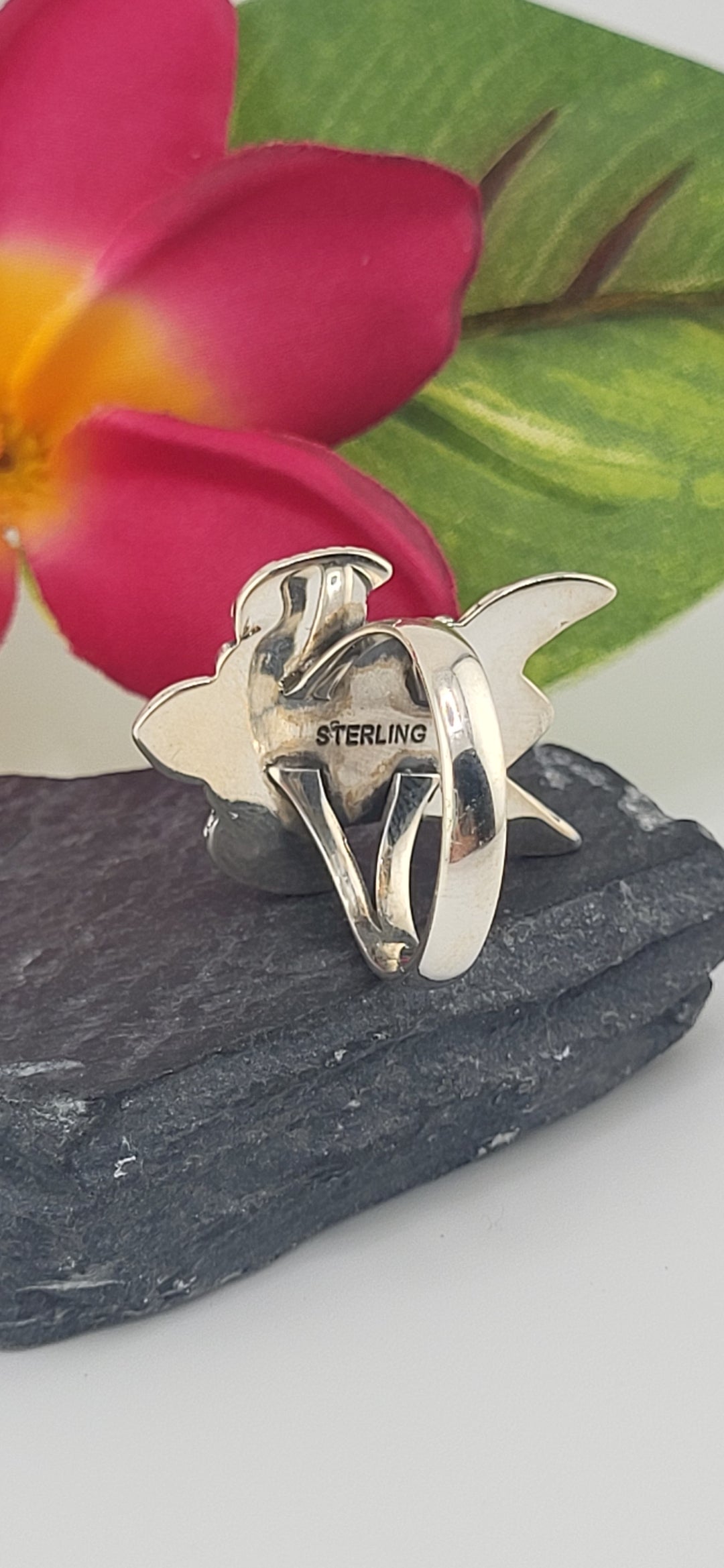 Turquoise and 925 Sterling Silver Turtle Ring Size 9