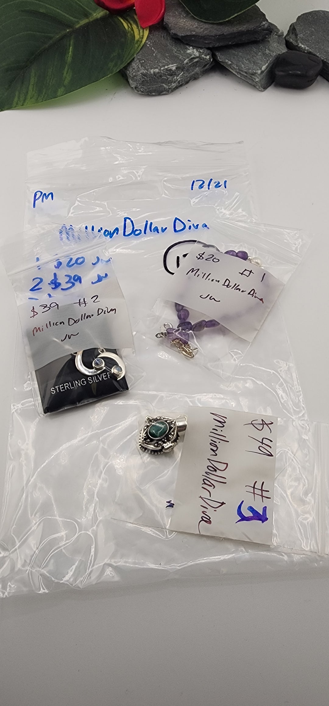 PM SHOW 48HR - RESERVED FOR:  MillionDollarDiva - 12/21/2025 tiktok Live Show - 3 Sterling Silver Items