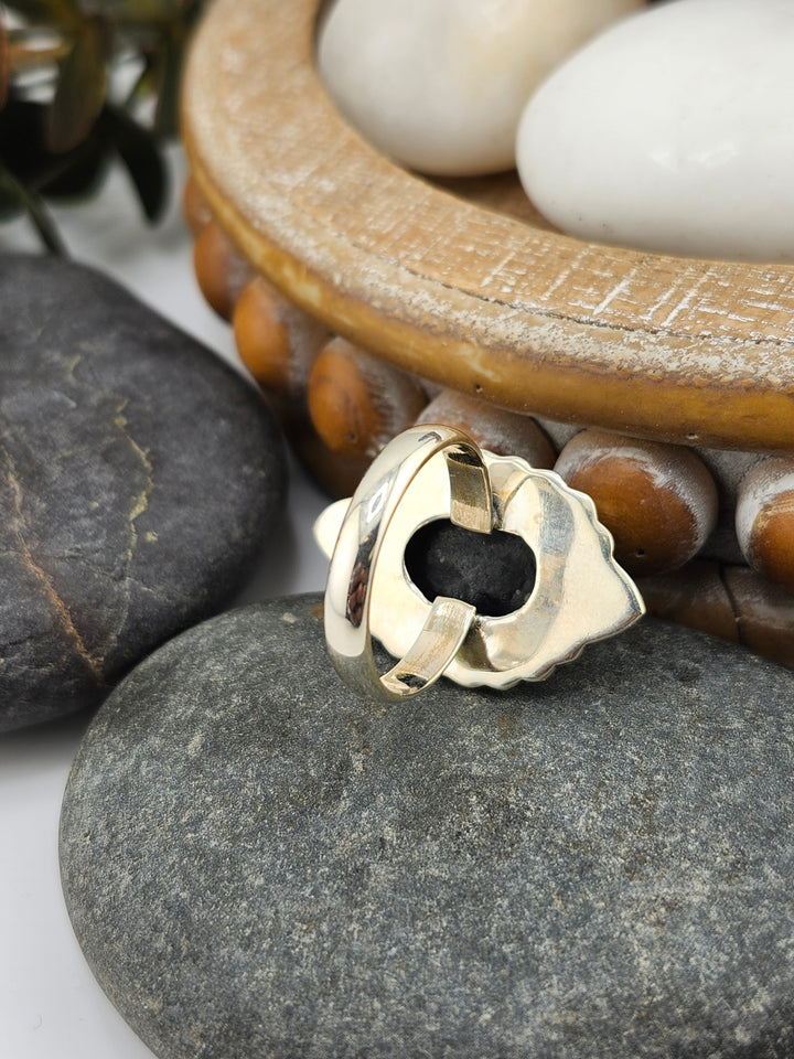 Raw Black Tourmaline 925 Sterling Silver Ring Size 9