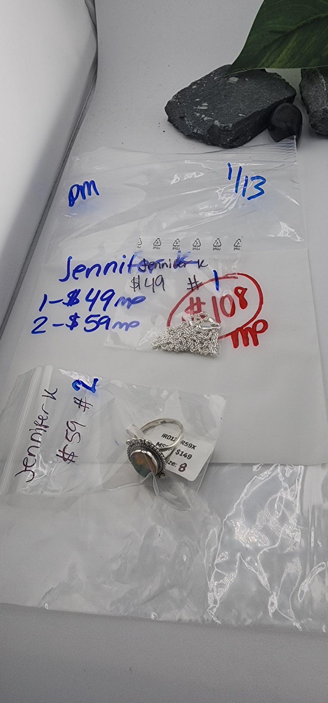 Custom sterling silver items - PM SHOW RESERVED FOR: jennifer k - 1/13/2026 tiktok Live Show - 2 Sterling Silver Items
