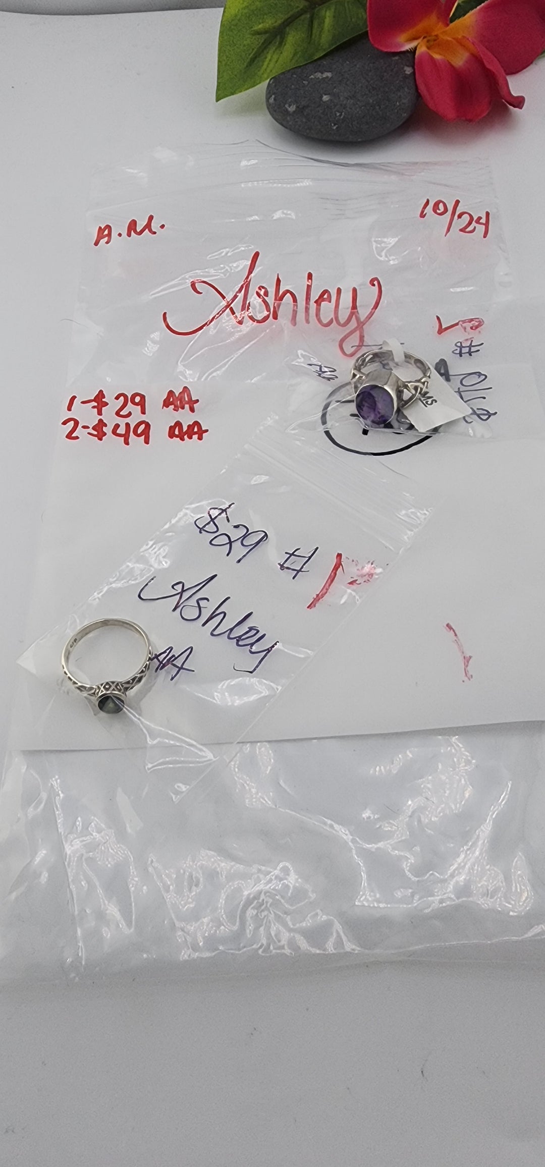 AM SHOW 48HR RESERVED FOR: Ashley - 10/24/2025 FL tiktok Live Show - 2 Sterling Silver Items