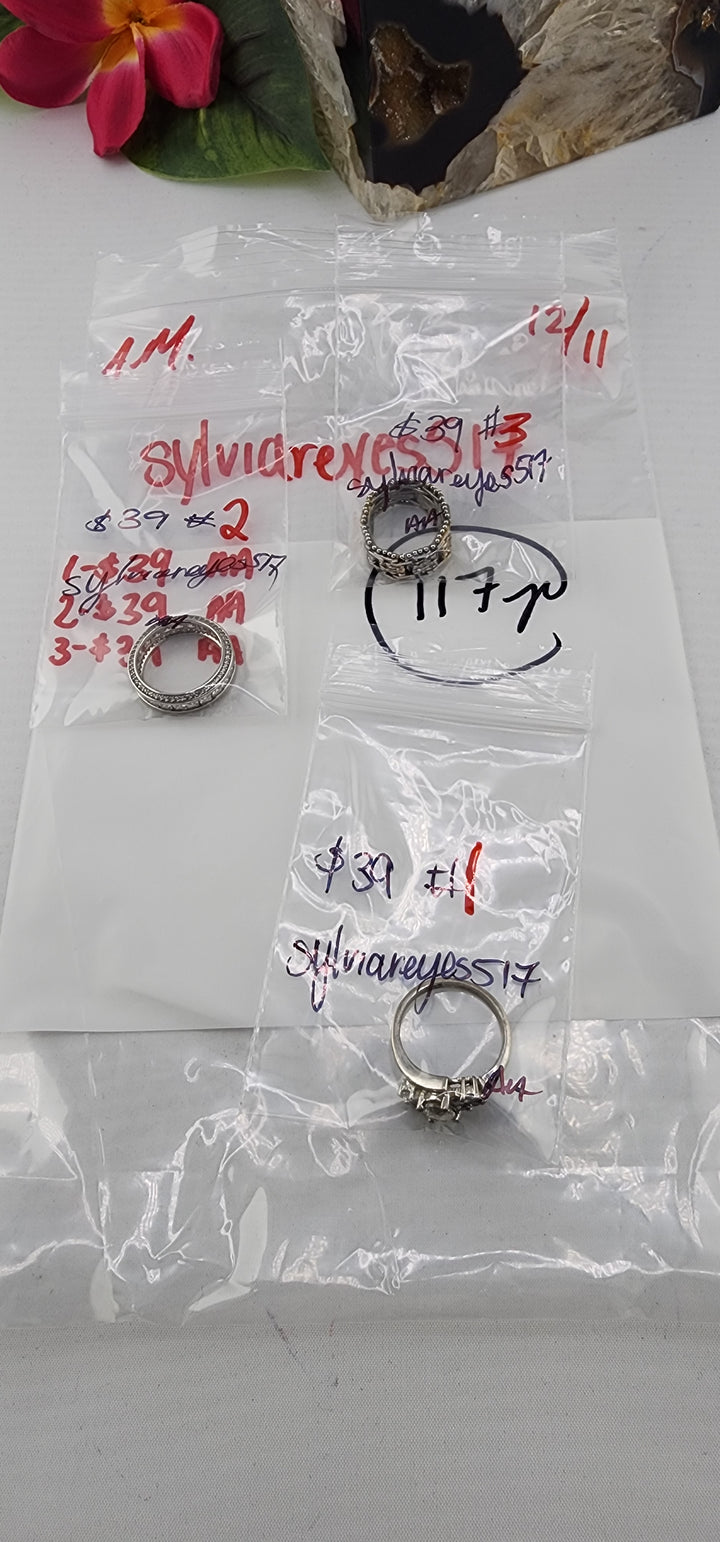 AM SHOW 48HR RESERVED FOR: sylviareyes517 - 12/11/2025 FL tiktok Live Show - 3 Sterling Silver Items