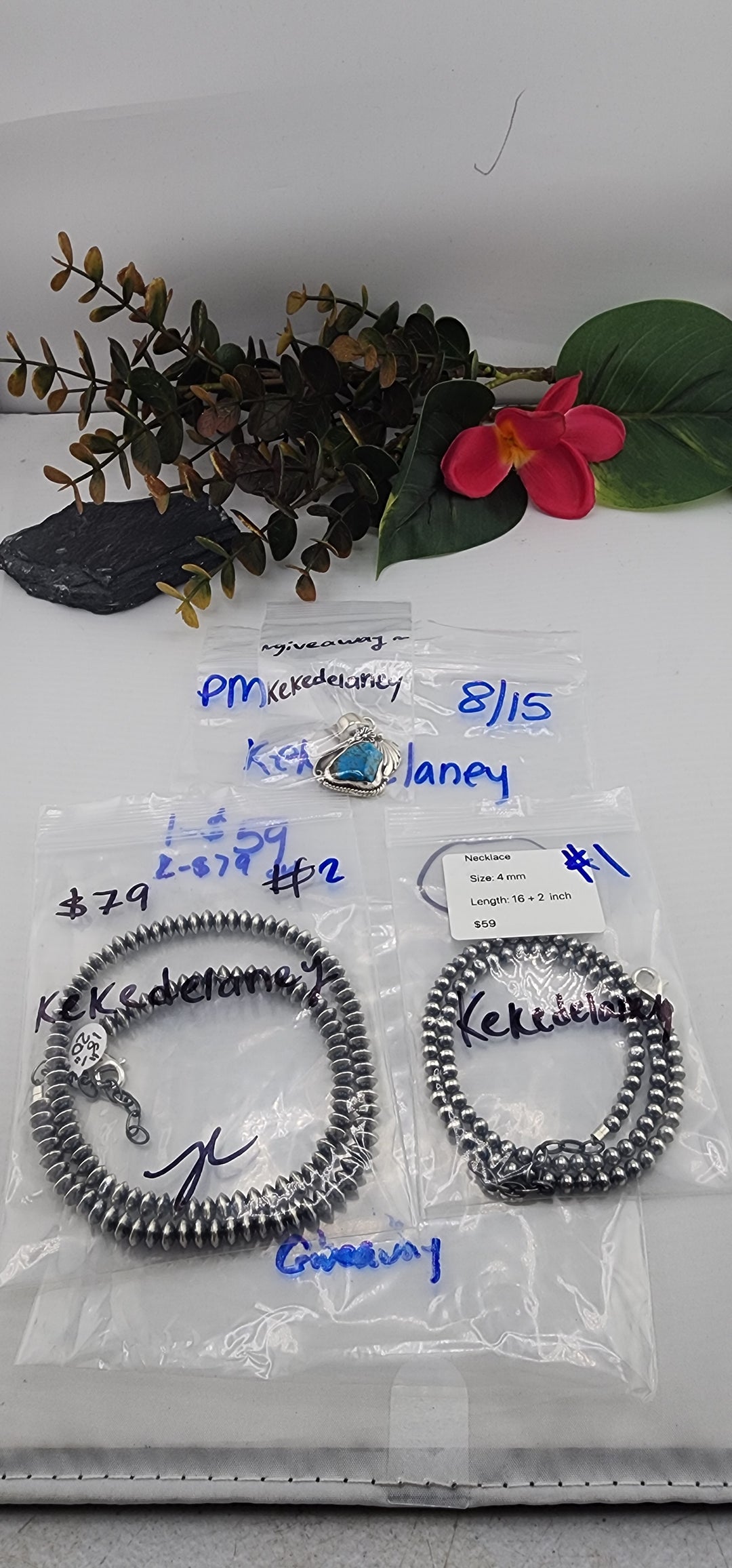 PM SHOW 48HR - RESERVED FOR:  kekedelaney- 8/15/2025 FL tiktok Live Show -2  Sterling Silver Items