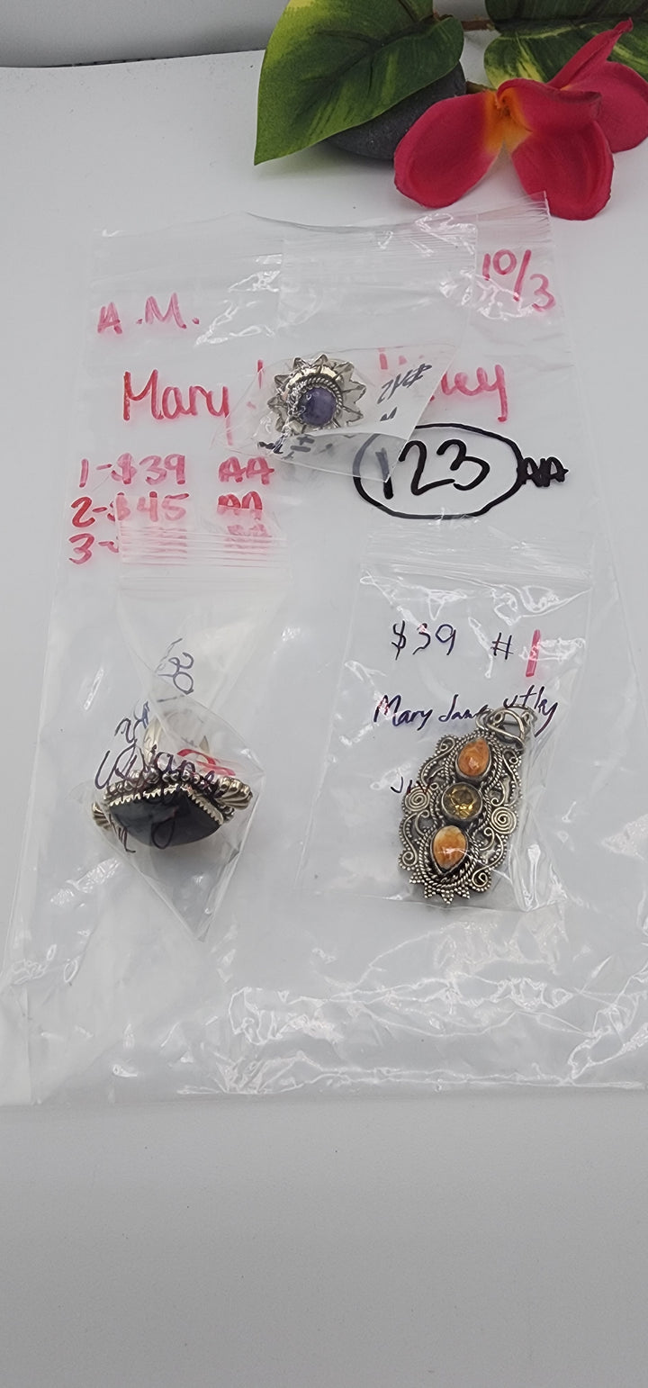 AM SHOW 48HR RESERVED FOR: Mary Jane Utley  - 10/3/2025 FL tiktok Live Show -  3 Sterling Silver Items