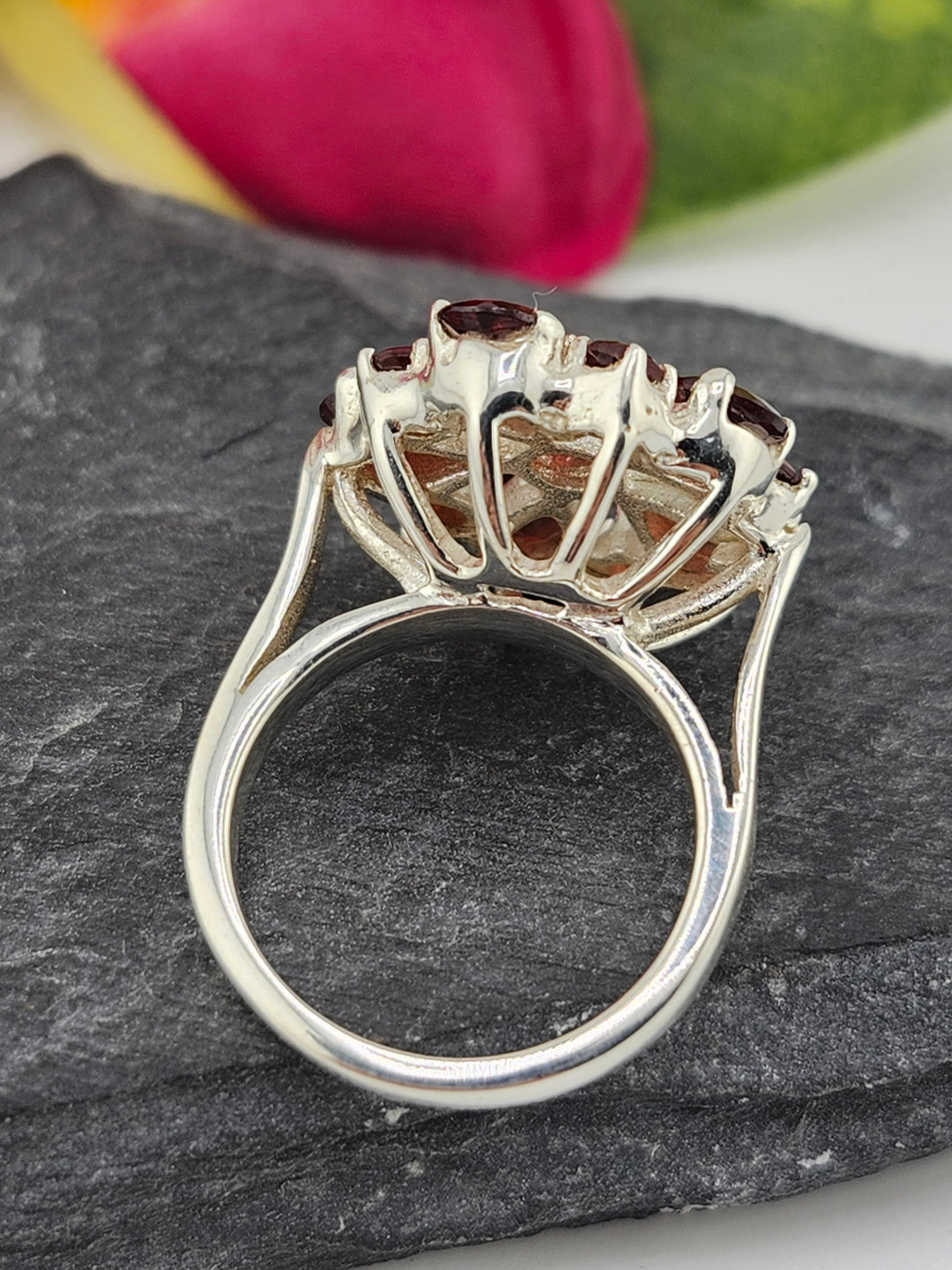 Cluster Garnet Ring Size 6