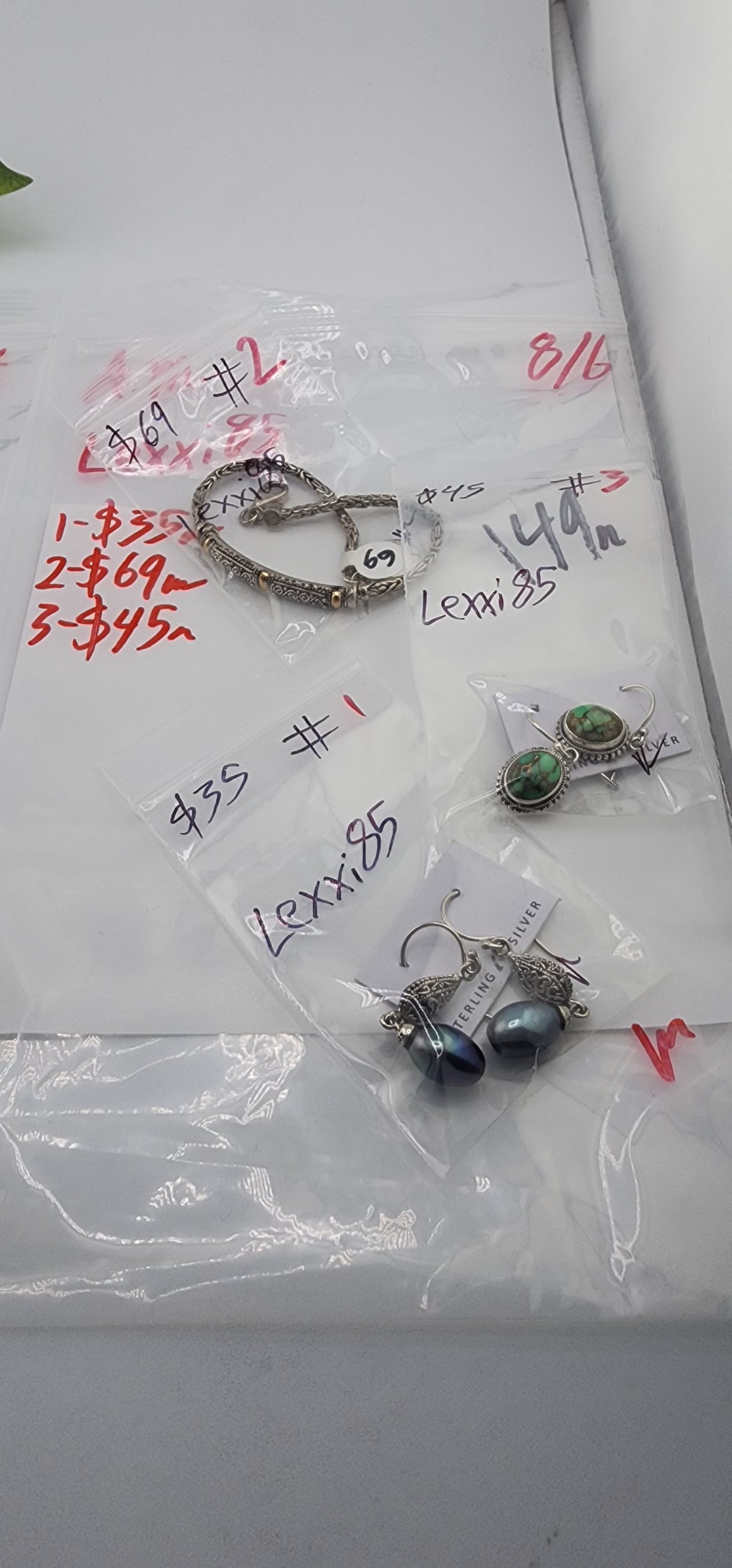 AM SHOW 48HR - RESERVED FOR: Lexxi85 - 8/6/2025 FL tiktok Live Show - 3 Sterling Silver Items