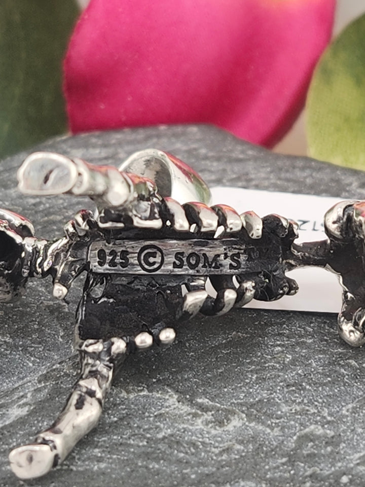 Designer SOMS 925 Sterling Silver Mammoth Skeleton Pendant