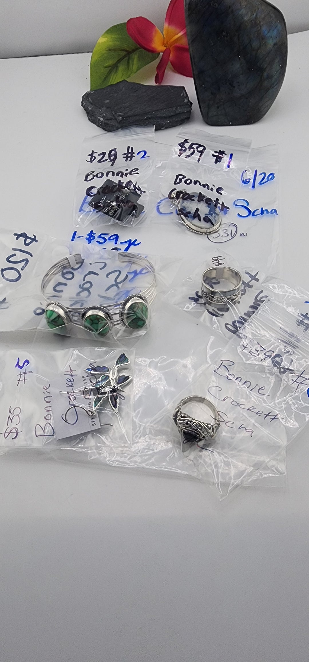48HR - RESERVED FOR: Bonnie Crockett Scha - 6/20/2025 FL tiktok Live Show -6  Sterling Silver Items