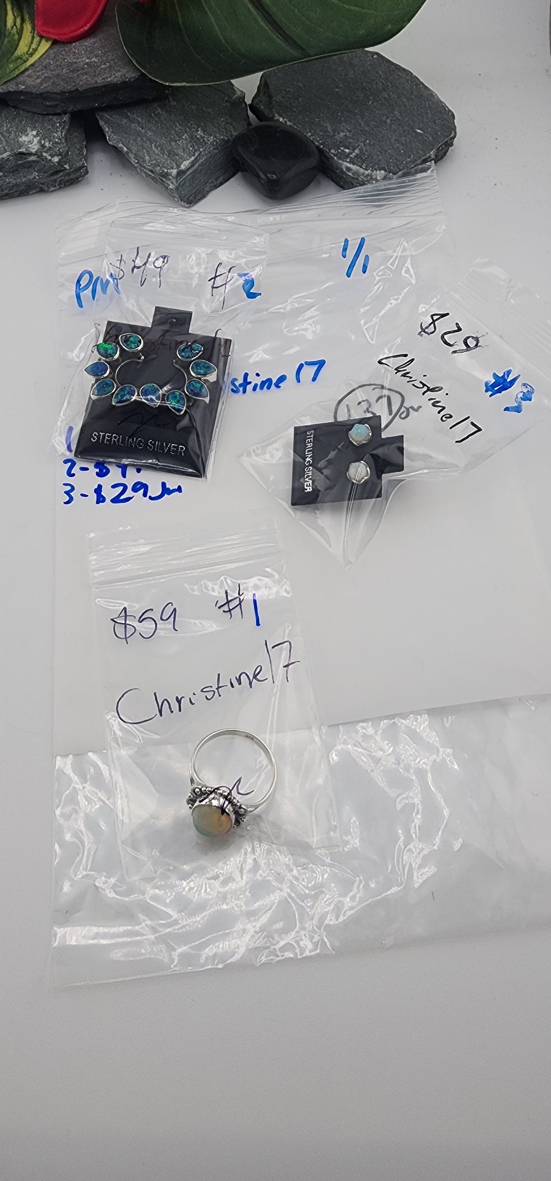 PM SHOW 48HR - RESERVED FOR: Christine17 - 1/1/2026 tiktok Live Show - 3 Sterling Silver Items