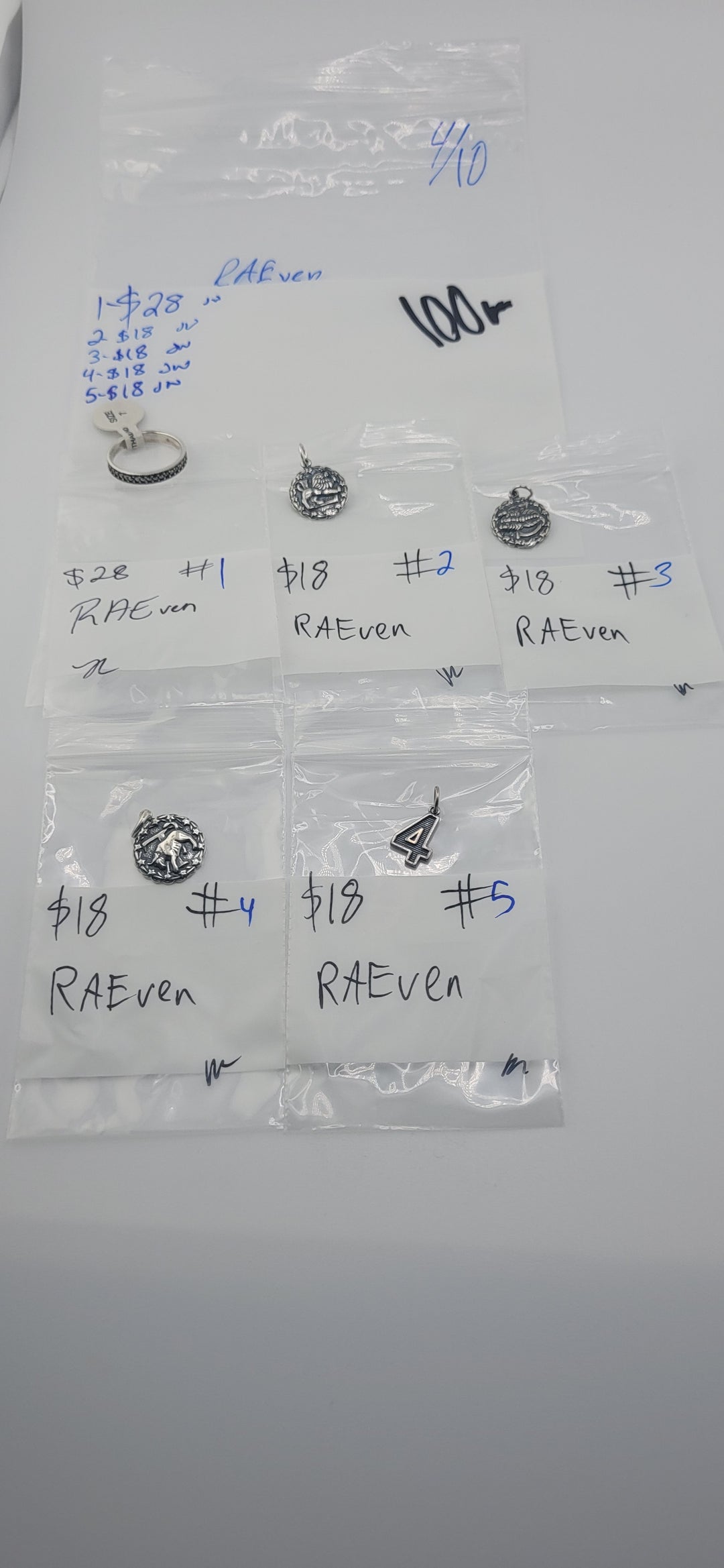 RESERVED FOR: RAEven- 4/10/2025 tiktok Live Show - 5 Sterling Silver Items
