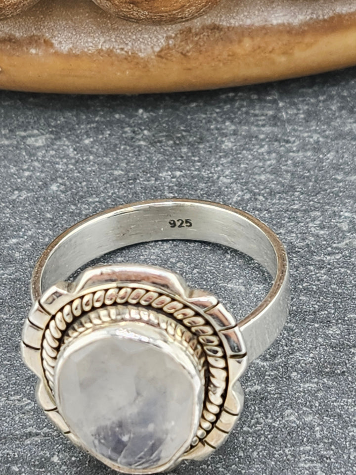Cut Moonstone Ring Size 8