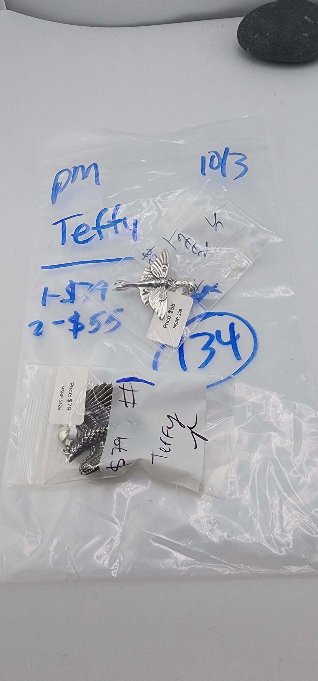 PM SHOW 48HR - RESERVED FOR: Teffy - 10/3/2025 FL tiktok Live Show - 2 Sterling Silver Items